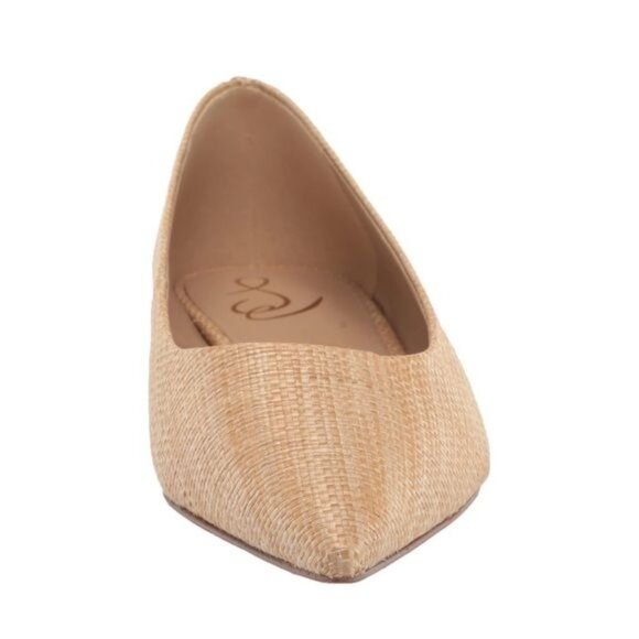 Sam Edelman Women's Wanda Pointed Toe Flat in Bleached Beechwood Weave Size 10 - Picture 3 of 9